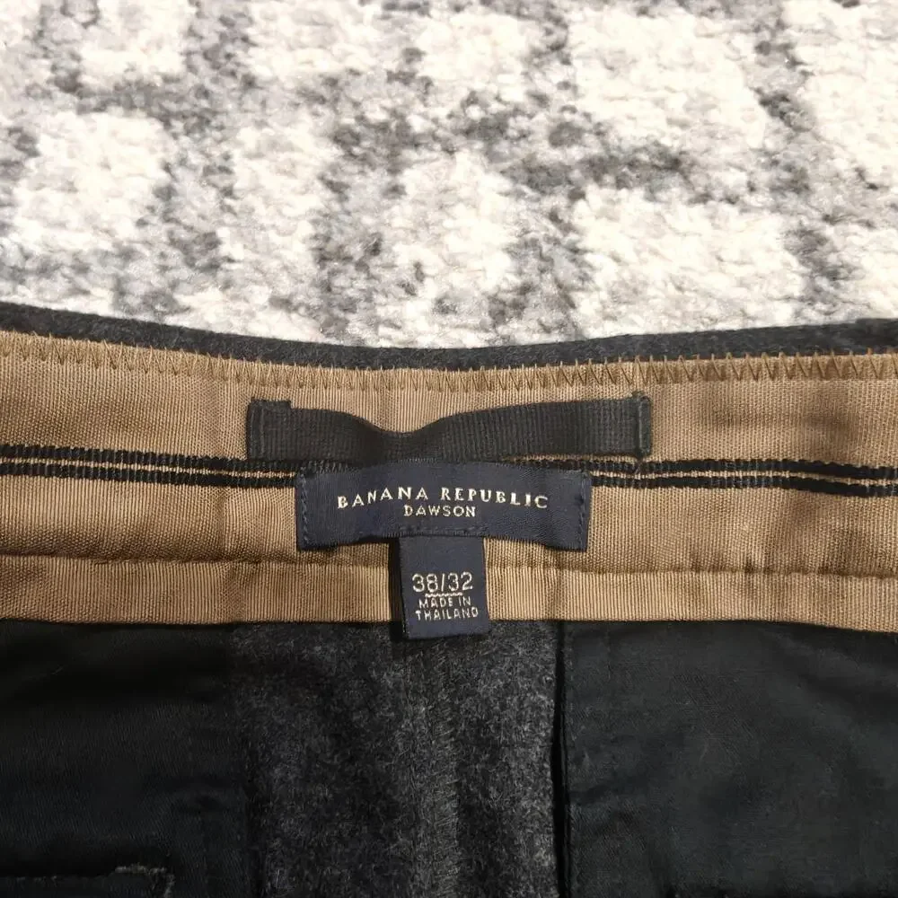 Banana Republic Dawson Wool Blend Cargo Pants Mens 38x32 Charcoal Gray Lined